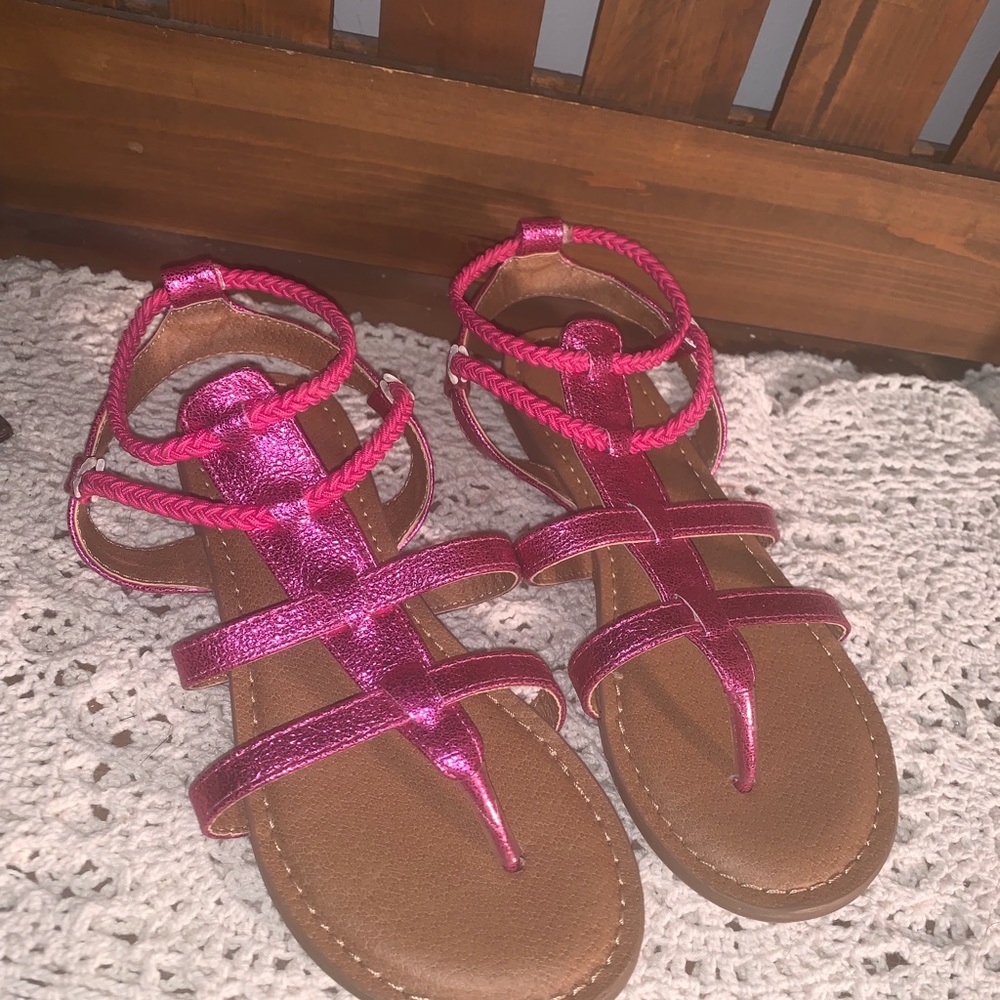 Kidpik girls sandals size 1 Bright pink